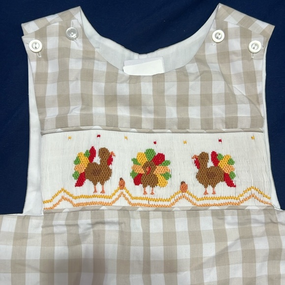 Stitchy fish turkey smock onesie - Picture 2 of 2